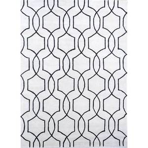 Alfombra Contour Ivory de Lana y Viscosa Hecha a Mano, Estilo Boho, Forma Rectangular para Sala de Estar, Dormitorio o Pasillo -TNQ-294 - Product Image 1