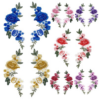 Soluble dans l'eau Style ethnique dentelle ordinateur broderie fleurs vêtements accessoires Patch tissu Patch multicolore fleurs