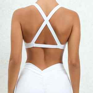 Soutien-gorge de yoga léger et respirant pour femmes Soutien-gorge de sport à compression à séchage rapide avec conception à torsion douce Logo personnalisé Soutien-gorge pour femme - Product Image 5