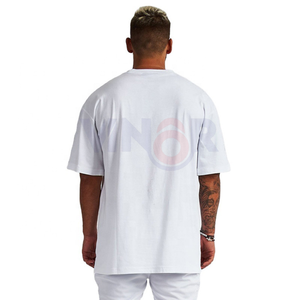 Venta al por mayor de alta calidad de gran tamaño sólido patrón camiseta pesado Jersey para hombres Unisex de talla grande transpirable camiseta en blanco - Product Image 3