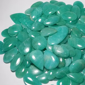 Lot de cabochons de pierres précieuses en vrac polies en Amazonite naturelle de haute qualité pour la fabrication de bijoux pierres précieuses calibrées en Amazonite naturelle - Product Image 1