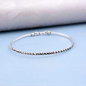 New Arrival Design <b>Boho</b> Floral Bangle <b>Boho</b> Brass Bangle Women Oxidized Silver Finish Filigree Pattern Bangle Wholesale/OEM/ODM - Product Image 3