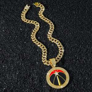 Colgante de Lujo de los Toronto Raptors, Chapado en Oro de 14K o Rodio sobre Plata de Ley, con Forma de Balón y Moissanita, Estilo Hip-hop - Product Image 5