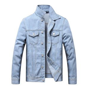 Veste en jean pour homme, veste en jean bleu classique, vêtements de rue tendance, coupe ajustée décontractée, vêtements d'extérieur, veste en jean vintage lavée, fournisseur 2026 - Product Image 1