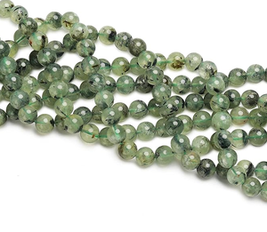 Stone Beads Prehnite Beads Strand Stone Jewelry Loose Smooth Gemstone Healing Necklace Natural <b>Crystal</b> Wholesaler - Product Image 4