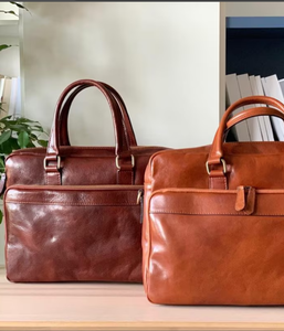 Trendy Personalized <b>Leather</b> Laptop Messenger <b>Briefcase</b> Men, Monogram Cross Body - Product Image 1