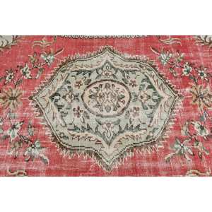 พรมตุรกีวินเทจคลาสสิกสีแดงสีเบจ5.3 x 8.8ft ขนาดใหญ่ผ้าขนสัตว์ยางสำหรับทางเข้า9x12สี่เหลี่ยมเย็บปะติดปะต่อกันสำหรับห้องโถง - Product Image 5