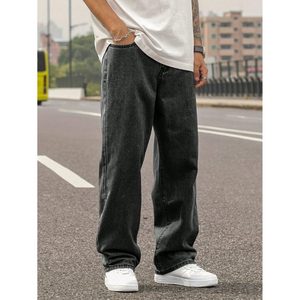 Jean en denim élégant pour homme, coupe droite, jambe large, taille haute, léger, style vintage, couleur anthracite, écologique, respirant, taille 26-40 - Product Image 4