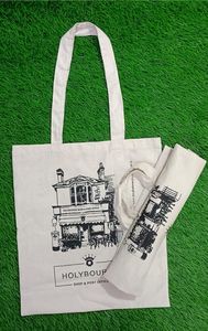 กระเป๋าผ้าแคนวาสพิมพ์โลโก้ตามสั่ง เป็นมิตรกับสิ่งแวดล้อม ดีไซน์สวย ใช้ซ้ำได้ ขายดี กระเป๋าผ้าออร์แกนิค - Product Image 4