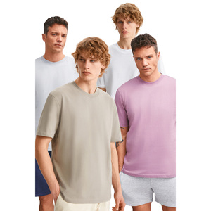 GRIMELANGE Alessandro Paquete de 4 Camisetas de Cuello Redondo para Hombre, de Algodón Orgánico, Corte Regular, Textura Gruesa - Product Image 4