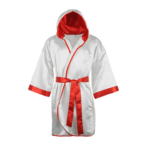 Ropa de Artes Marciales Profesional, Hecha a Medida, Bata de Boxeo de Satén con Capucha, Venta al por Mayor, Colores Personalizables, para Luchadores Profesionales - Product Image 5