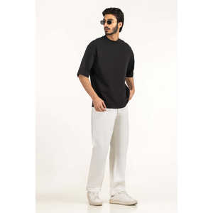 Camiseta Oversize de Algodón 100% de Corte Holgado, Estilo Urbano con Diseño Liso, Transpirable y Compacta MN-TS-SS26-004-B, Camiseta Lisa - Product Image 2