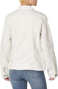 Chaqueta vaquera desgastada con detalle de solapa de retazos de bloque de color azul oscuro para mujer al por mayor hecha en Pakistán - Product Image 6