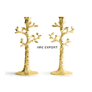 Bougeoir en aluminium doré Bougeoir de table design moderne Bougeoir à 9 bougies chauffe-plat avec support - Product Image 3