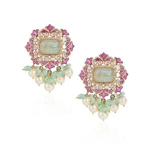 Pendientes de diamantes Sheesh Mahal Polki - Product Image 1