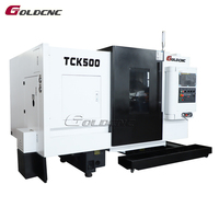 Tour CNC à banc incliné horizontal TCK-500 à commande GSK, à usage moyen, double centre de tournage pour pièces métalliques, directement de l'usine