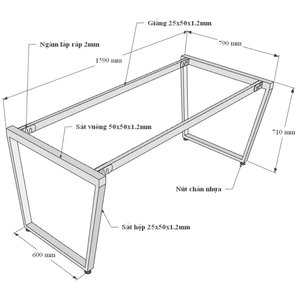 โต๊ะประชุม HBTC008 ดีไซน์ร่วมสมัย รูปทรงสี่เหลี่ยมคางหมู ขนาด 160x80 - Product Image 6