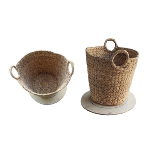 Panier de rangement vintage en jacinthe d'eau jaune foncé de 47 pouces, design flexible, boîtes de rangement multifonctionnelles pour les yeux, bacs - Product Image 2