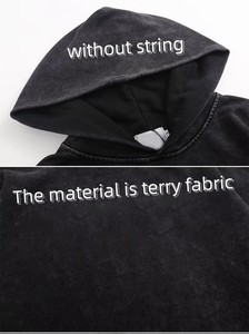 Sweat-shirt à capuche pour homme, style streetwear vintage, lavage à l'acide, tissu en molleton français, sweat-shirt lavé - Product Image 6