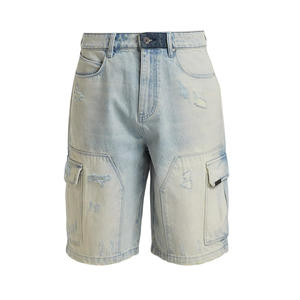 Pantalones cortos de mezclilla para hombre personalizados OEM estilo veraniego de algodón transpirable con servicio de impresión de logotipos y opciones de marca privada - Product Image 1