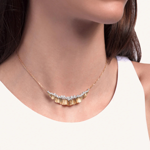 Collar con colgante de diamante geométrico, oro macizo de 18K, engaste de canal, corte brillante redondo, cadena de serpiente, joyería de lujo para mujer - Product Image 3