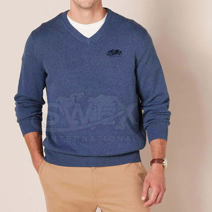 Sweat-shirt à col en V en coton mélangé pour hommes, respirant, tenue décontractée, molleton lourd pour hommes - Product Image 3