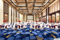 Salles de réception de mariage au design moderne de haute qualité personnalisées pour les hôtels cinq étoiles avec des tapis imprimés sur toute la surface en Akmeister rouge