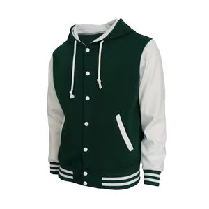 Uniforme de equipo de béisbol, chaqueta deportiva transpirable con capucha, logotipo personalizado, estampado de algodón, manga larga para hombre, talla grande, botón abajo - Product Image 1