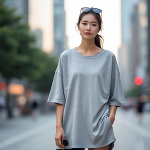 T-shirts oversize à épaules tombantes T-shirts à manches courtes pour femmes Vêtements de sport Running Jogging T-shirts à manches courtes pour femmes - Product Image 3