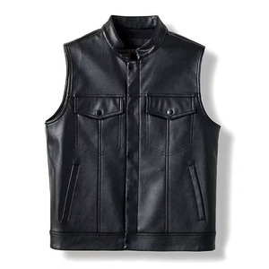 Chaleco de Motociclismo de Cuero y Lona para Hombre, Color Personalizado, Oferta de Primavera, Chaqueta sin Mangas para Motociclista, Transpirable - Product Image 1