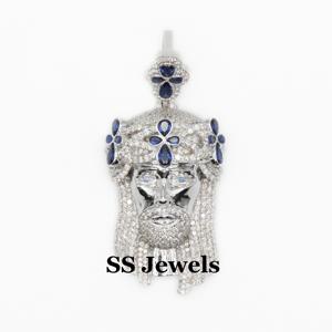 Unisex 925 <b>Sterling</b> <b>Silver</b> Rhodium Plated Jesus <b>Pendant</b> Claw Setting Custom Iced Religious Hip Hop Jewelry Moissanite <b>Necklaces</b> - Product Image 1