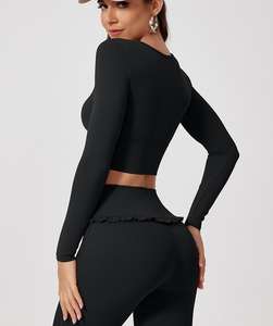 Custom Sportswear Yoga Tank <b>Tops</b> <b>Gym</b> Fitness Wear Woman <b>Top</b> Custom Logo Fitness Clothes for <b>Women</b> <b>Long</b> <b>Sleeve</b> Crop <b>Top</b> - Product Image 3