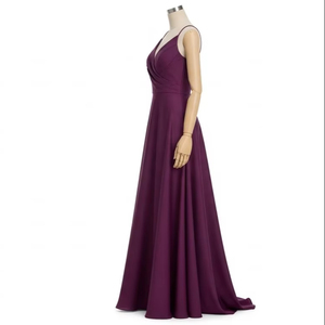 Vestido de Dama de Honor Moderno de Satén, Tela Antiarrugas, Suave y Elegante, Vestido Largo para Fiesta de Bodas, Vestido de Noche Formal - Product Image 3