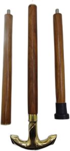 Bastón tradicional artesanal hecho a mano de madera plegable (atornillado) bastón de 36 pulgadas-bastón de caminar hecho a mano con latón - Product Image 2