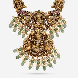 Antique Vintage Short <b>Necklace</b> 191667 Gold Plated Zinc Alloy <b>Ruby</b>-Green Zircon Beads Wedding Gift Women's Fine Jewelry Set - Product Image 5