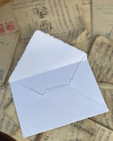 Enveloppes en coton vintage faites à la main, bords festonnés, cartes d'invitation et de remerciement, style portefeuille, matériaux recyclés, papier kraft pour