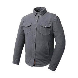 Nouveautés Vestes en jean au design élégant pour hommes Vestes en jean multi-poches à manches longues de couleur unie pour adultes - Product Image 4