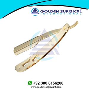 Straight <b>Edge</b> Barber Shaving Razor Folding Straight Razor Gold Single <b>Edge</b> Replaceable Blades Stainless Steel - Product Image 6