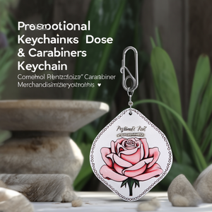 Llavero 3D Personalizado con Forma de Rosa, Mosquetón Promocional Personalizable - Product Image 3