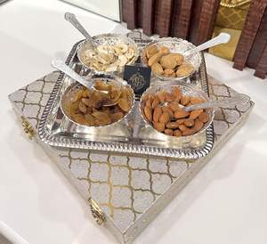 Ensemble de bols polis miroir avec plateau et cuillère pour fête et décoration d'intérieur Cadeau de fruits secs Prix - Product Image 6