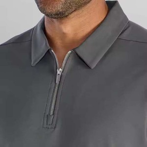 Venta al por mayor logotipo personalizado de los hombres de talla grande para Polos de alta calidad 100% algodón liso teñido Slim Fit uniforme de golf con media cremallera - Product Image 3