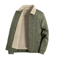 Veste décontractée chaude en tricot imperméable avec logo personnalisé OEM, nouveau style hiver, en velours épais et peau d'agneau, col à revers, style NASA