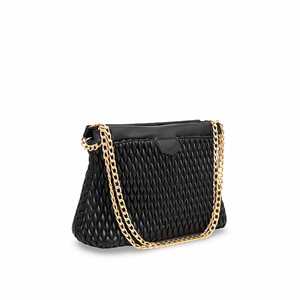 Bolso de hombro de cuero genuino negro Preppy P55605 Cadena de diamante impermeable para verano e invierno moda Vintage para mujer - Product Image 2