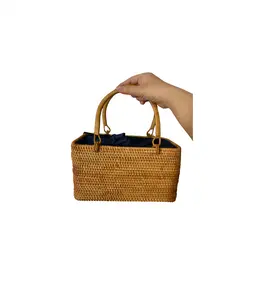 Tas genggam rotan anyaman tangan pabrikan-tas tangan anyaman pantai-tas tangan rotan antik-tas dompet anyaman ramah lingkungan untuk tas wanita