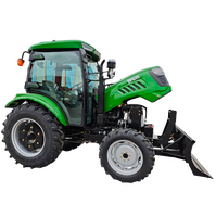 Tracteur agricole 4x4 de 70 CV, 80 CV, 90 CV, 100 CV avec chargeur frontal et pelle arrière, tracteur à roues diesel multifonctionnel pour l'agriculture