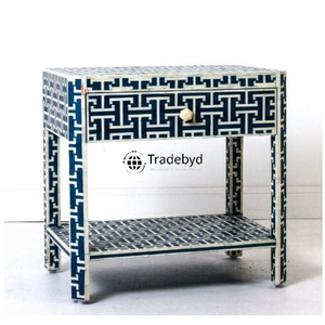 Elegante mesita de noche con incrustaciones de hueso para dormitorios clásicos y contemporáneos de Tradebyd Bone Inlay Console Inspiration - Product Image 1