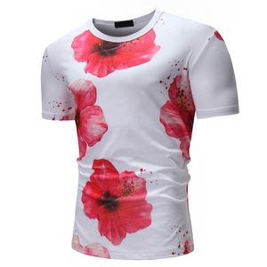 Vente en gros 180g haute qualité respirant imprimé 100% coton formel grande taille coupe ajustée personnalisé hommes T-shirt - Product Image 5