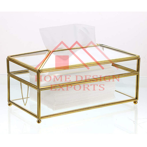 2025 HandmadeGlass And Brass <b>Tissue</b> <b>Box</b> And <b>tissue</b> Dispenser At Wholesale Rate - Product Image 3