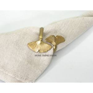 Anneaux de serviette en métal écologiques de couleur or avec forme et logo personnalisables pour les tables à manger modernes et les cadeaux - Product Image 2