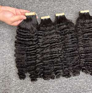 ผมต่อแบบเทปกาวสำหรับต่อผมมนุษย์ผมหยิกแบบชาวพม่าไม่ผ่านกระบวนการ100% เวียดนาม - Product Image 2